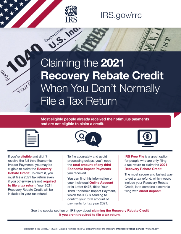 Claiming The 2021 Recovery Rebate Credit When You Don t Normally File A