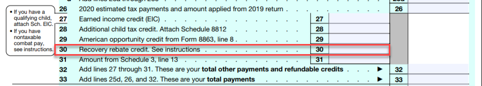 How To Use The Recovery Rebate Credit Worksheet TY2020