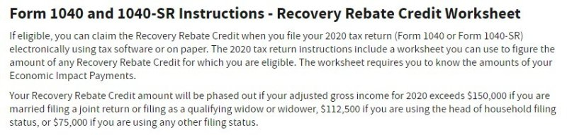  Recovery Rebate Credit Dealmoon 