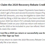Recovery Rebate Tax Credit 600 for 2nd Stimulus Check In 2021