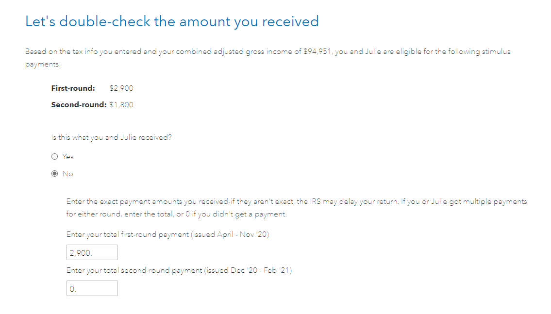 Solved Amended Return And Stimulus Check