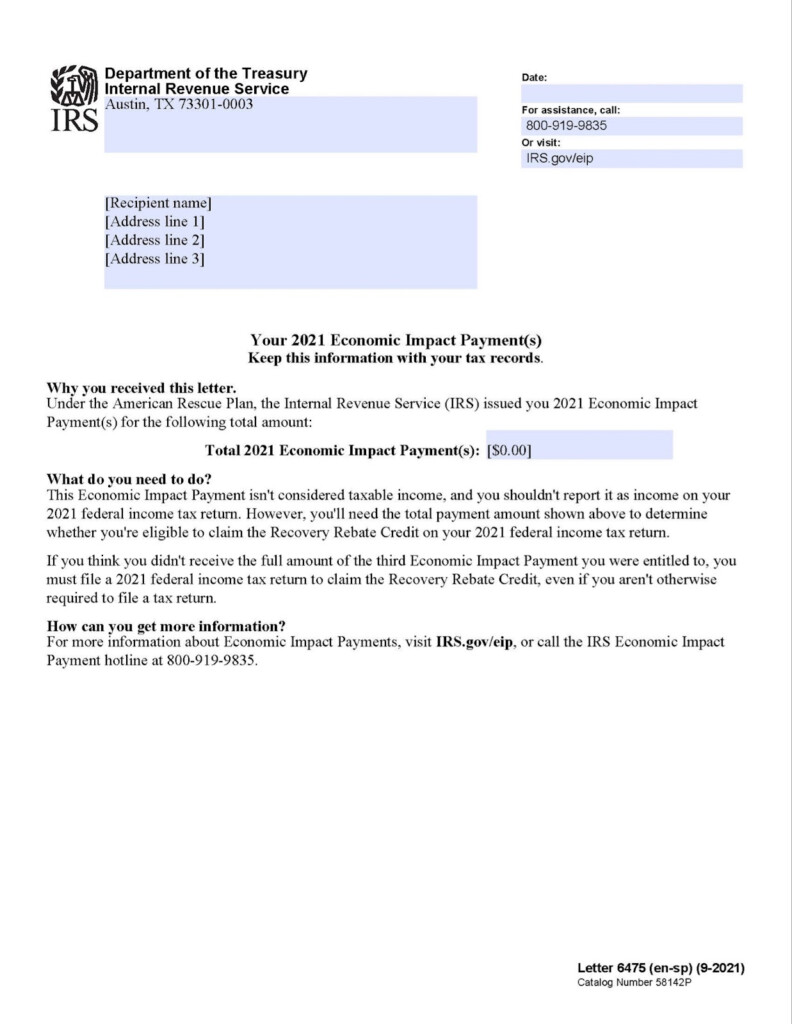IRS Letters 6419 And 6475 For The Advanced Child Tax Credit And Third 