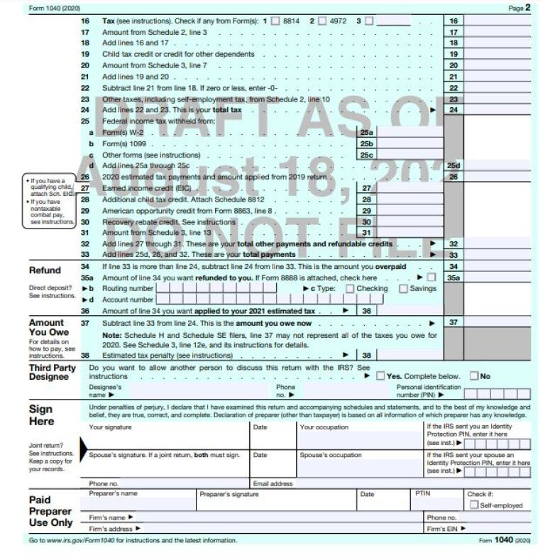 IRS Previews Draft Version Of 1040 For Next Year Financial Planning