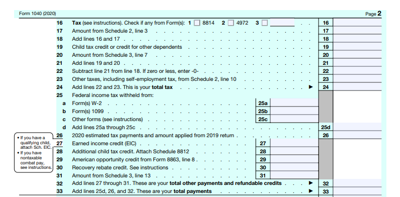 Solved Recovery Rebate Credit