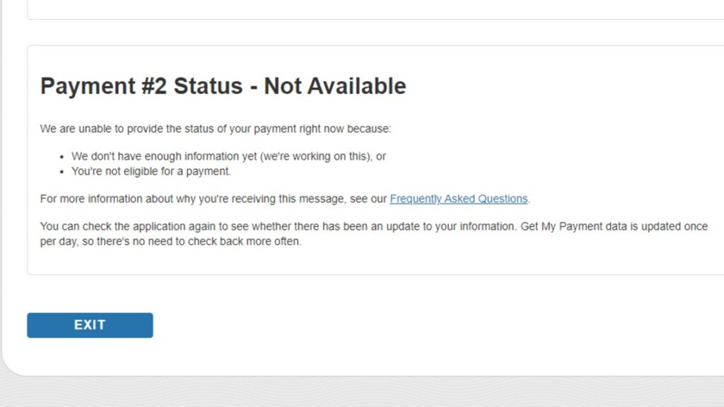 Status Not Available Message Means You re Not Getting Stimulus Abc10