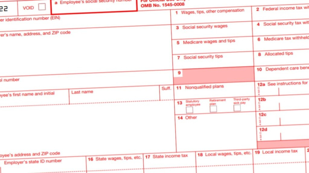 W2 Form 2022 Fillable PDF