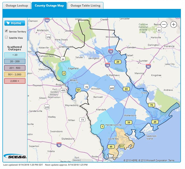 Dominion Power Outage Map Sc