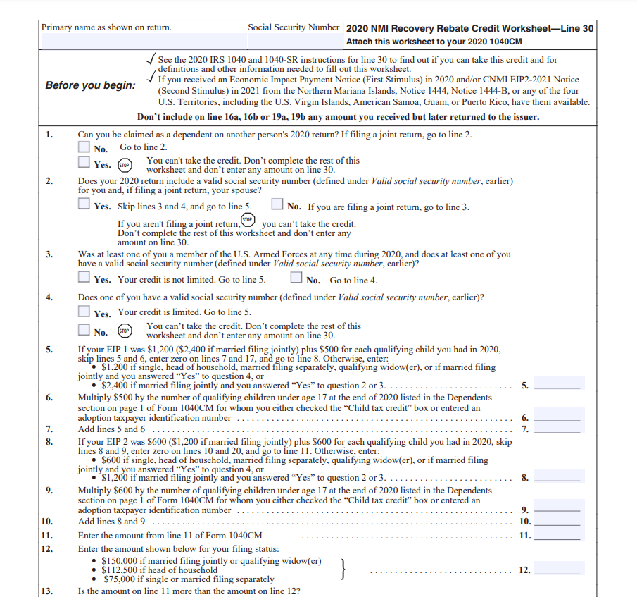 Recovery Credit Printable Rebate Form