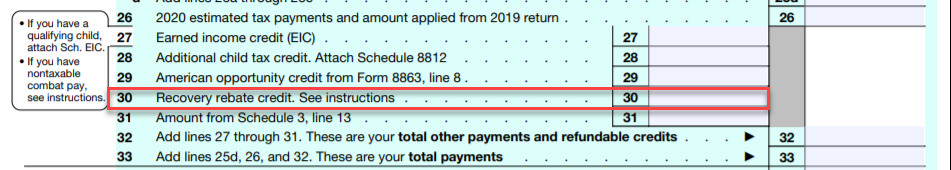 Recovery Rebate Credit Worksheet Example Studying Worksheets