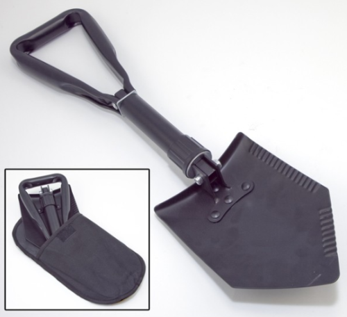 Omix ADA Recovery Shovel Heavy Duty Tri Fold Black For Universal 