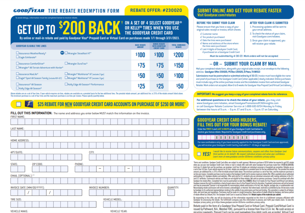 Upcoming Michelin Rebates Printable Rebate Form Recovery Rebate